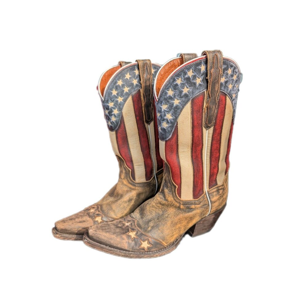 Dan Post sz 6.5M Women's Patriotic Liberty American Flag Cowboy Western Boots